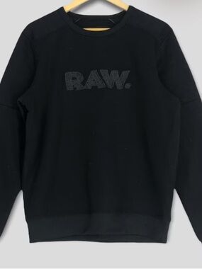 G-Star RAW SUZUKI TAIN Black Crew Pullover Sweatshirt Size L